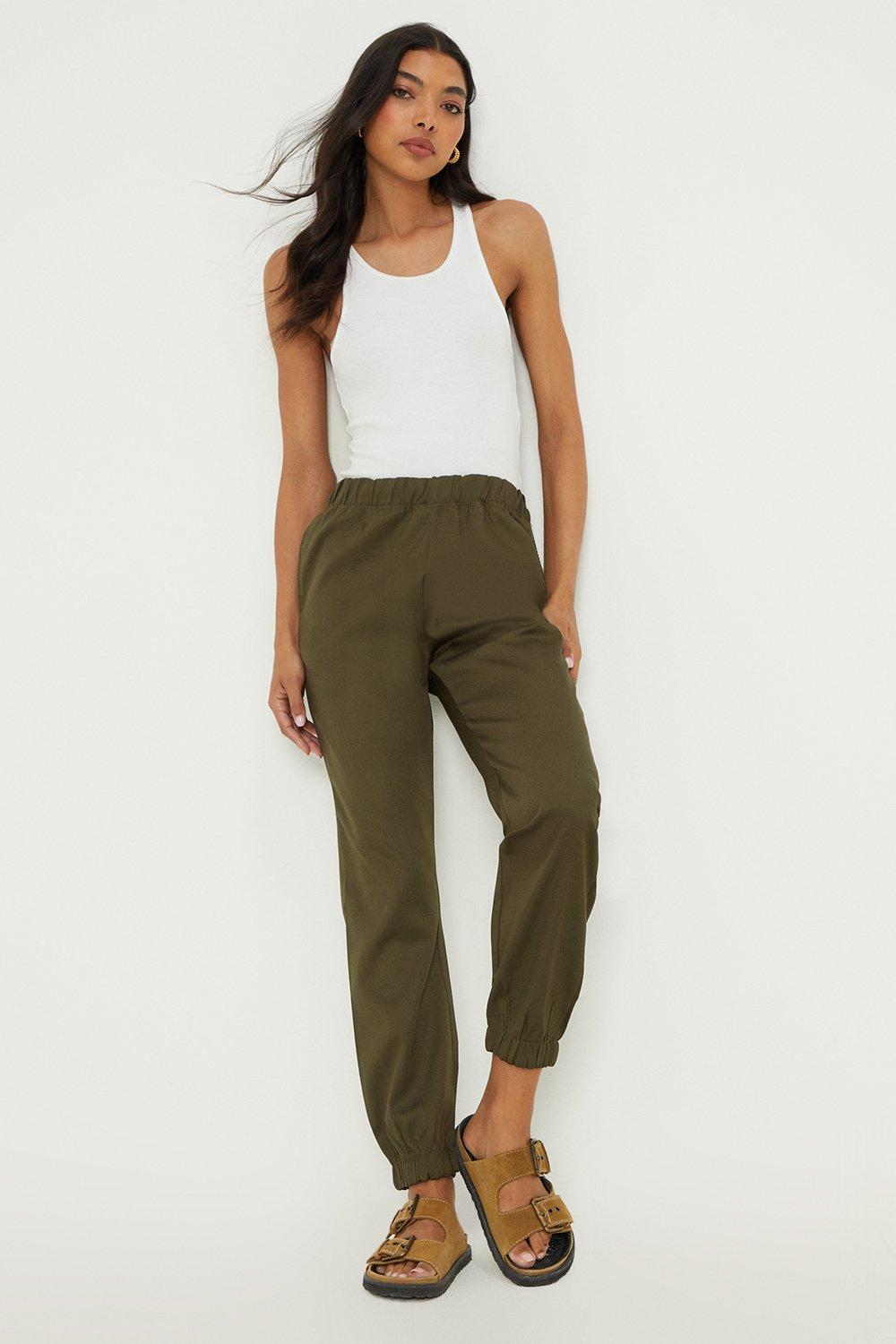 Womens Cargo Cuffed Jogger Trousers