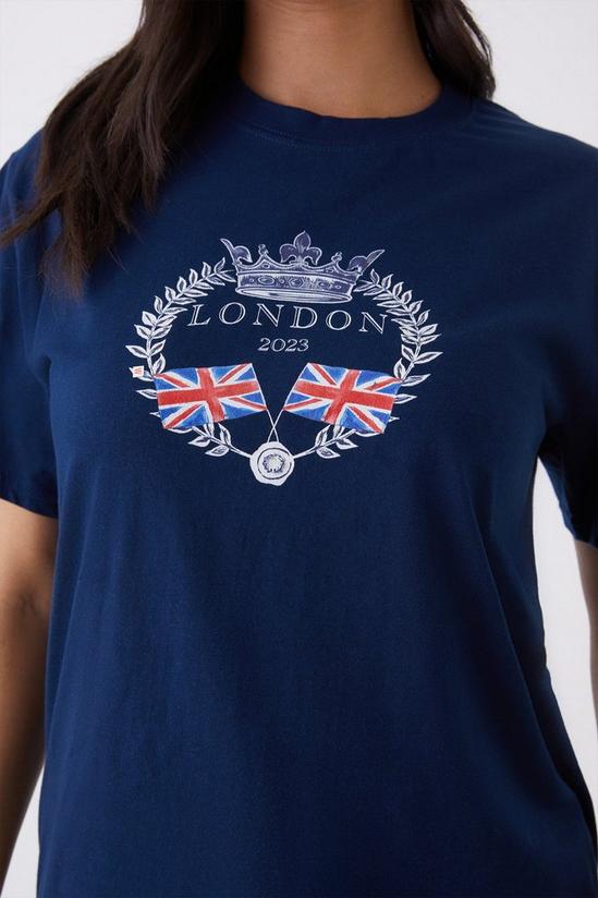Dorothy Perkins Navy London Crown Coronation T Shirt 2