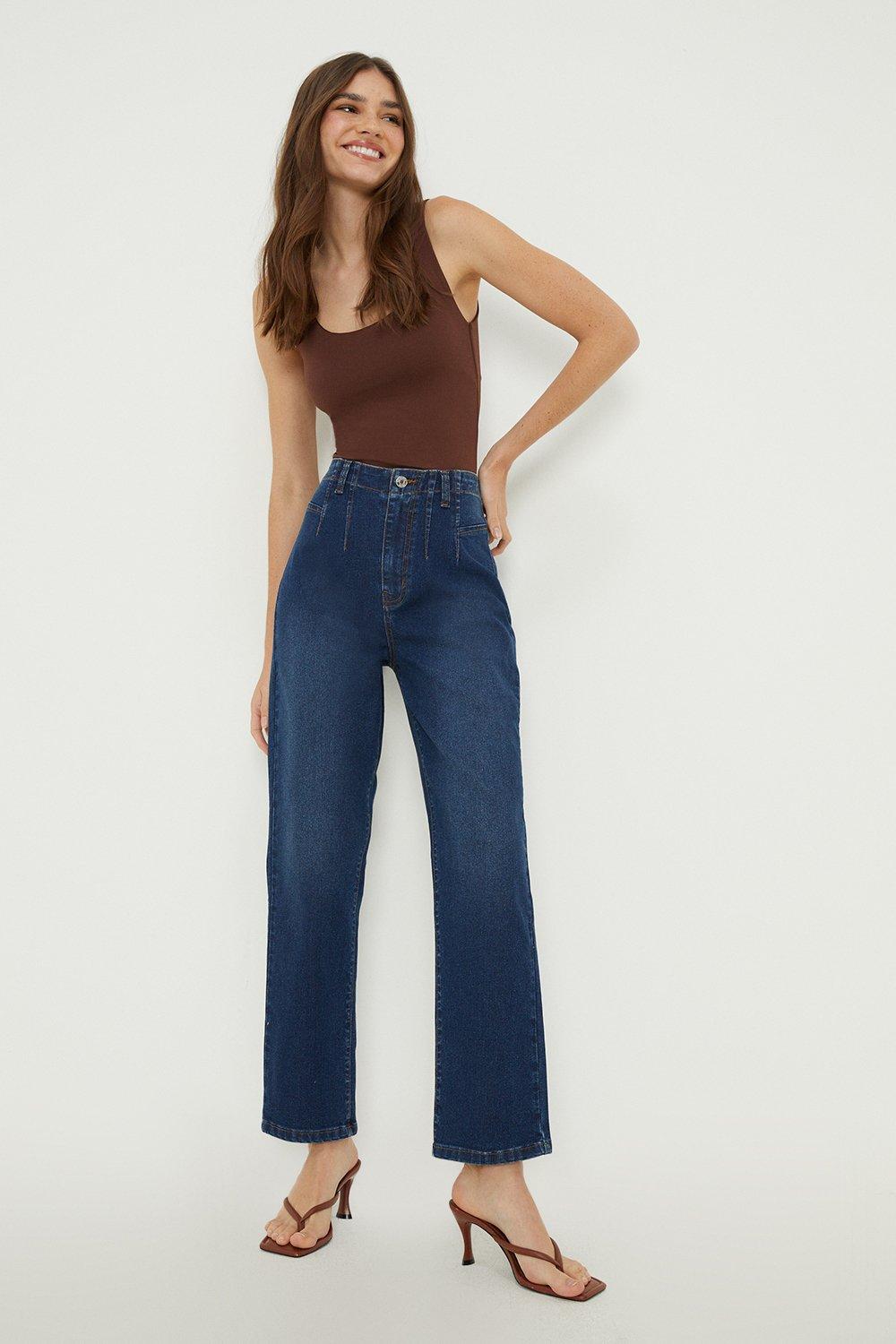 Womens Seam Detail Straight Jeans