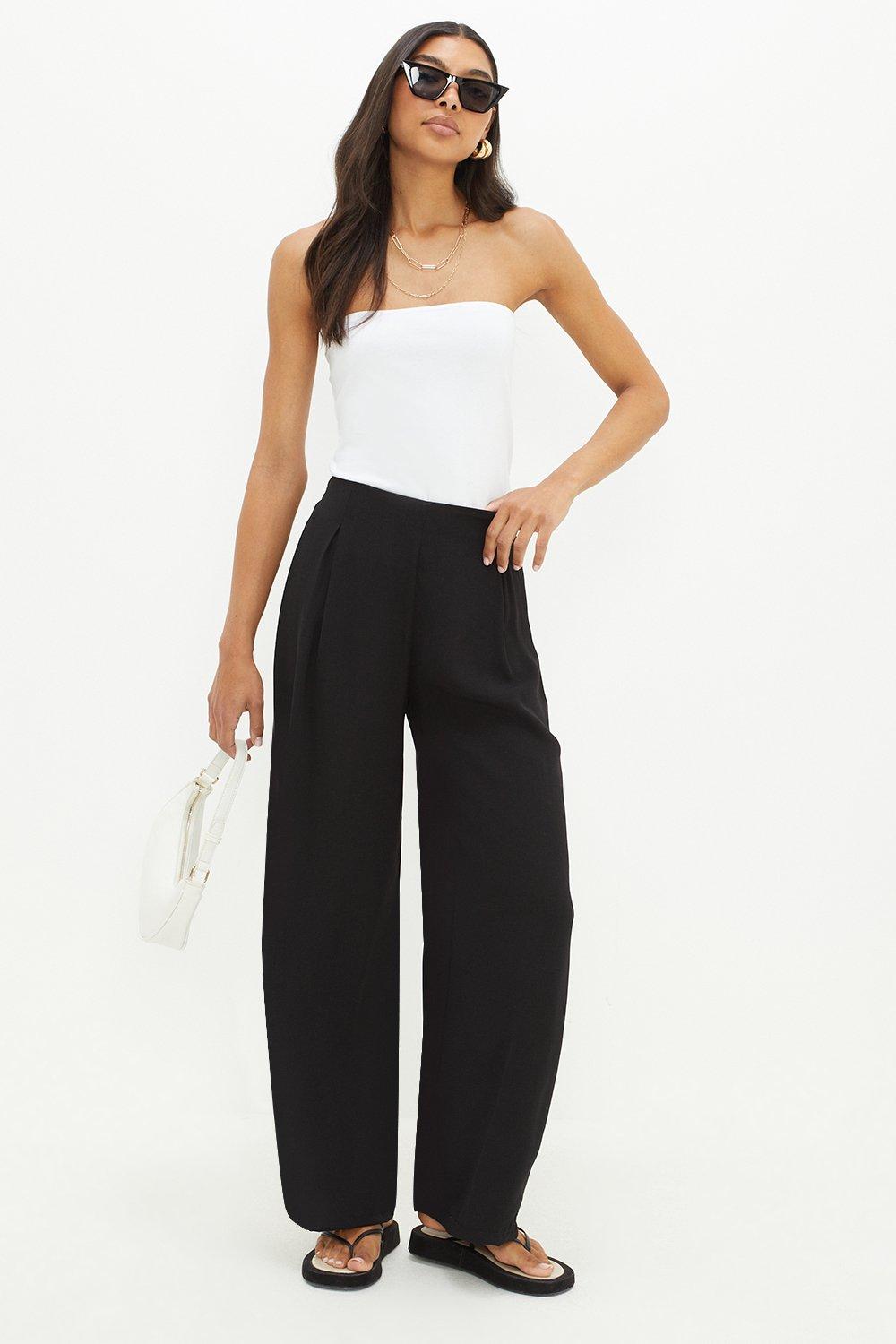 Womens Pull On Wide Leg Trousers