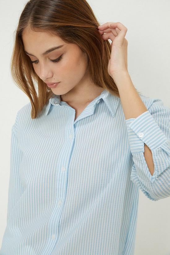 Dorothy Perkins Stripe Roll Sleeve Shirt With Pockets 2