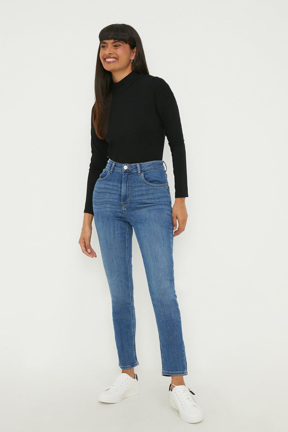 Women’s Comfort Stretch Authentic Slim Jeans - mid wash - 12