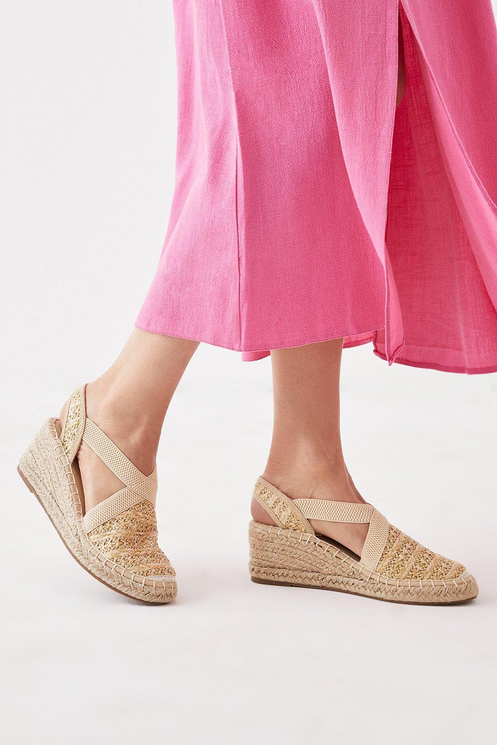 Image of Womens Rochelle Elastic Espadrille Wedges