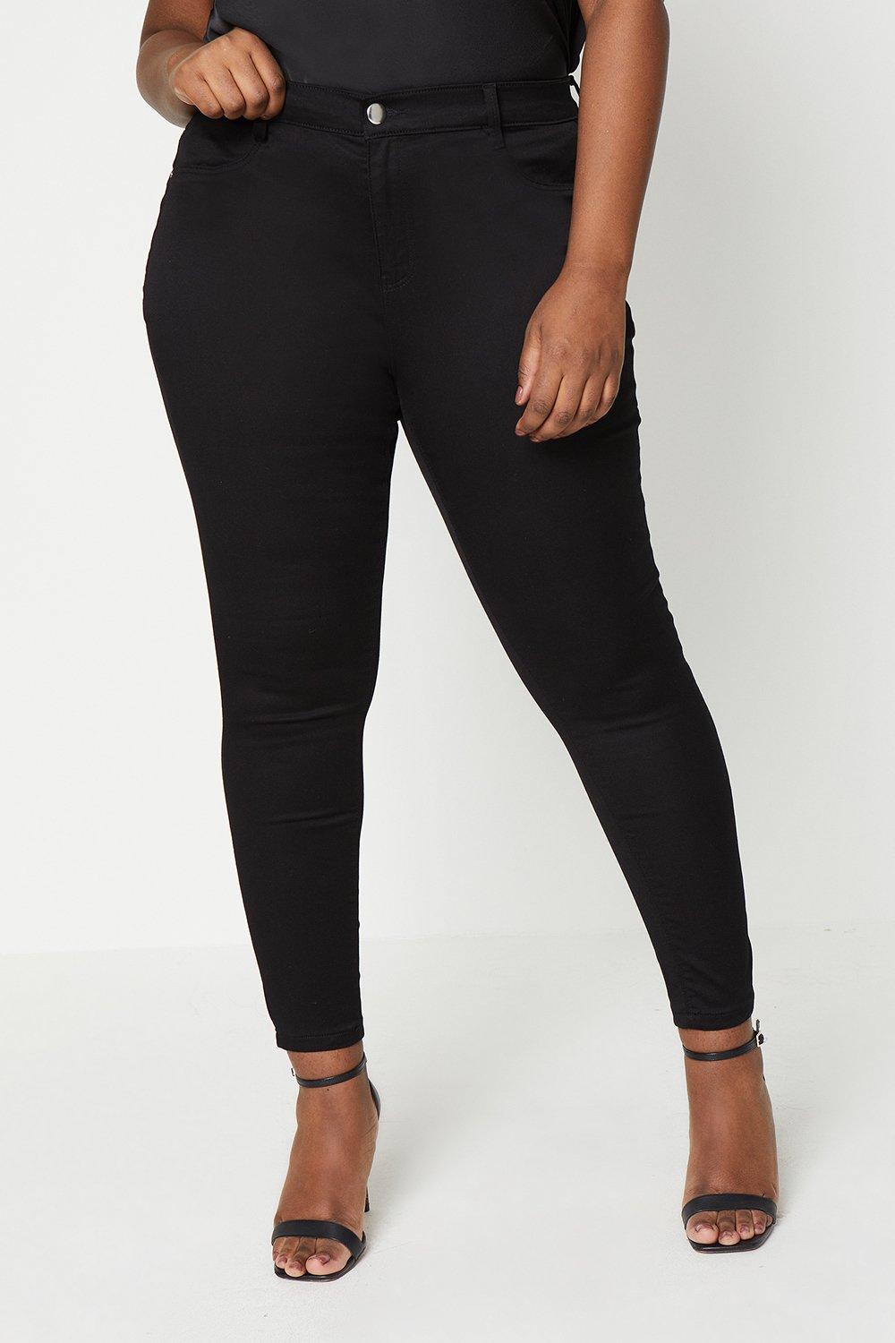 Women’s Curve Skinny Ankle Grazer Jeans - black - 28