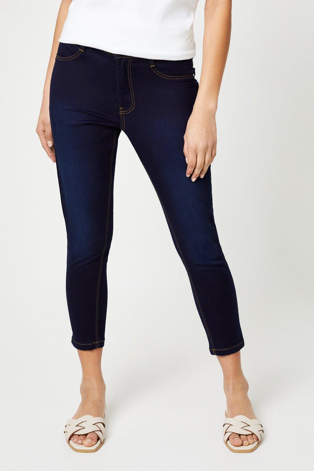 Women's Petite Skinny Ankle Grazer Jeans - indigo - 12