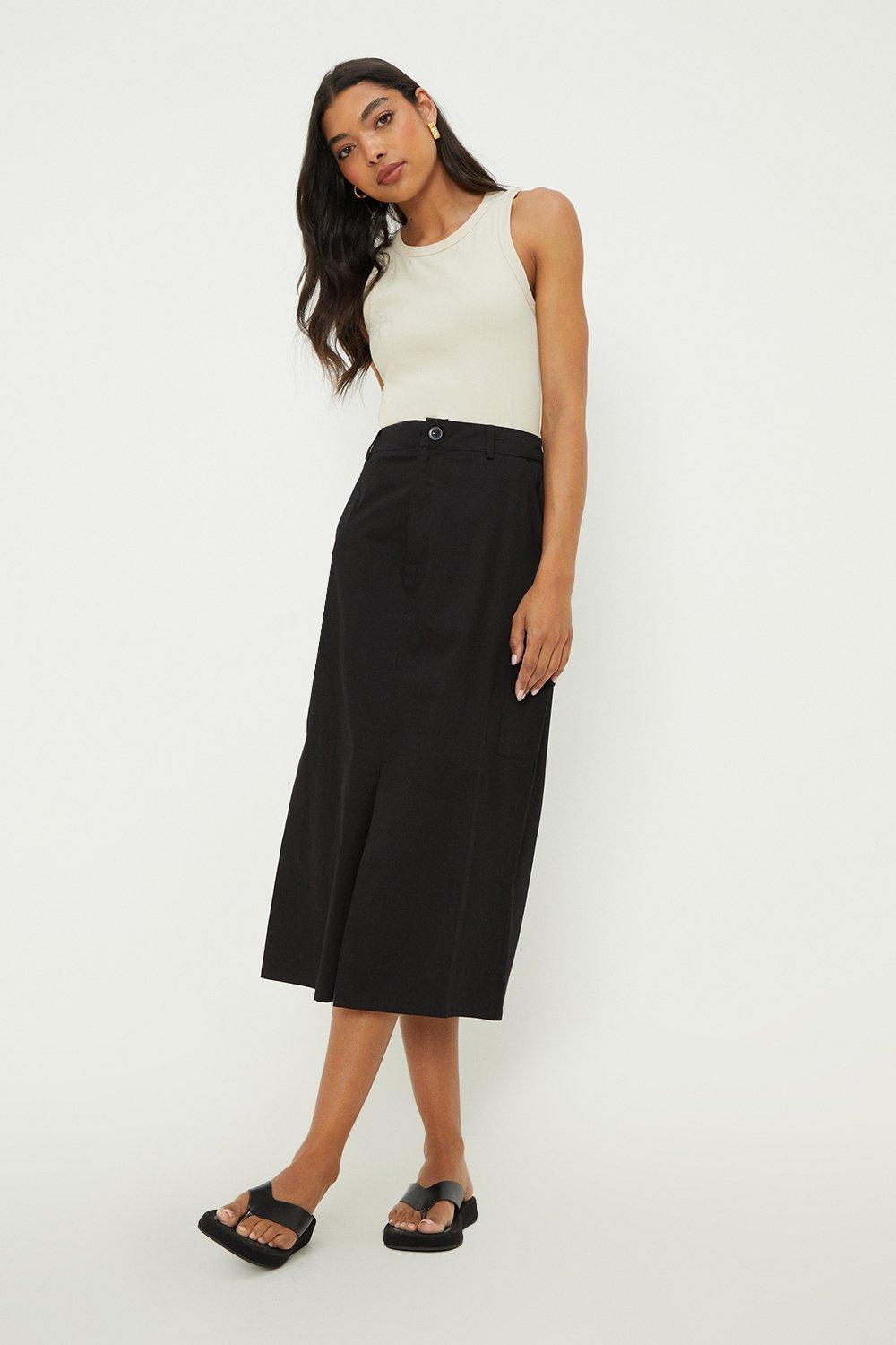 Skirts | Utility Pocket Midi Skirt | Dorothy Perkins