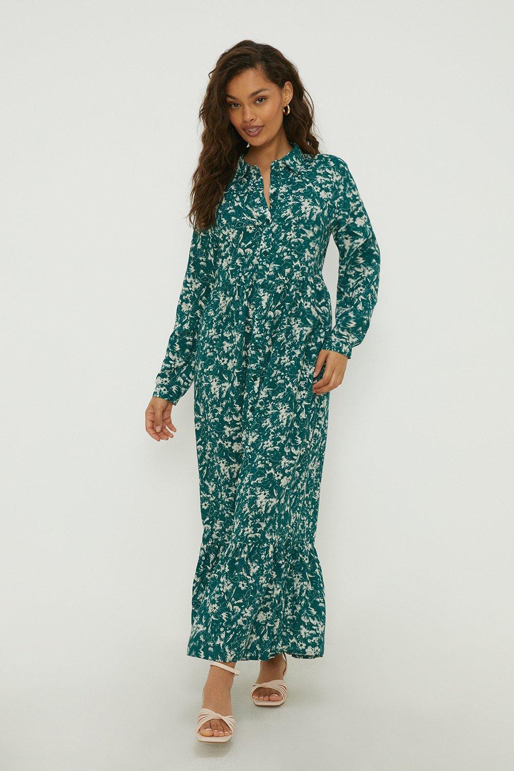 Dorothy perkins green floral dress sale