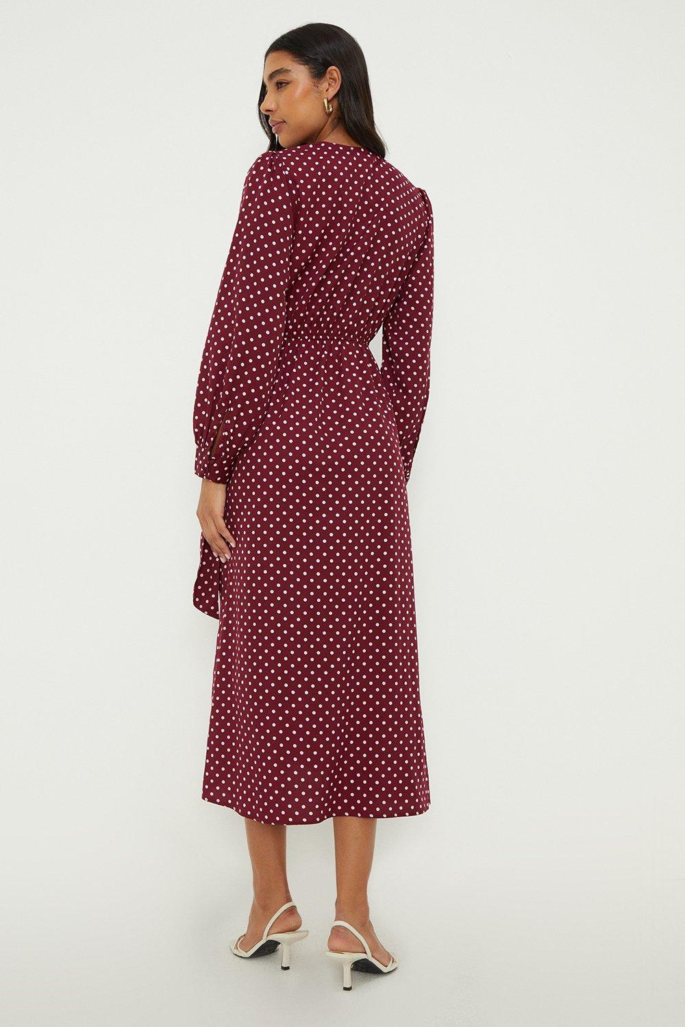 Lipsy spot wrap midi dress hotsell