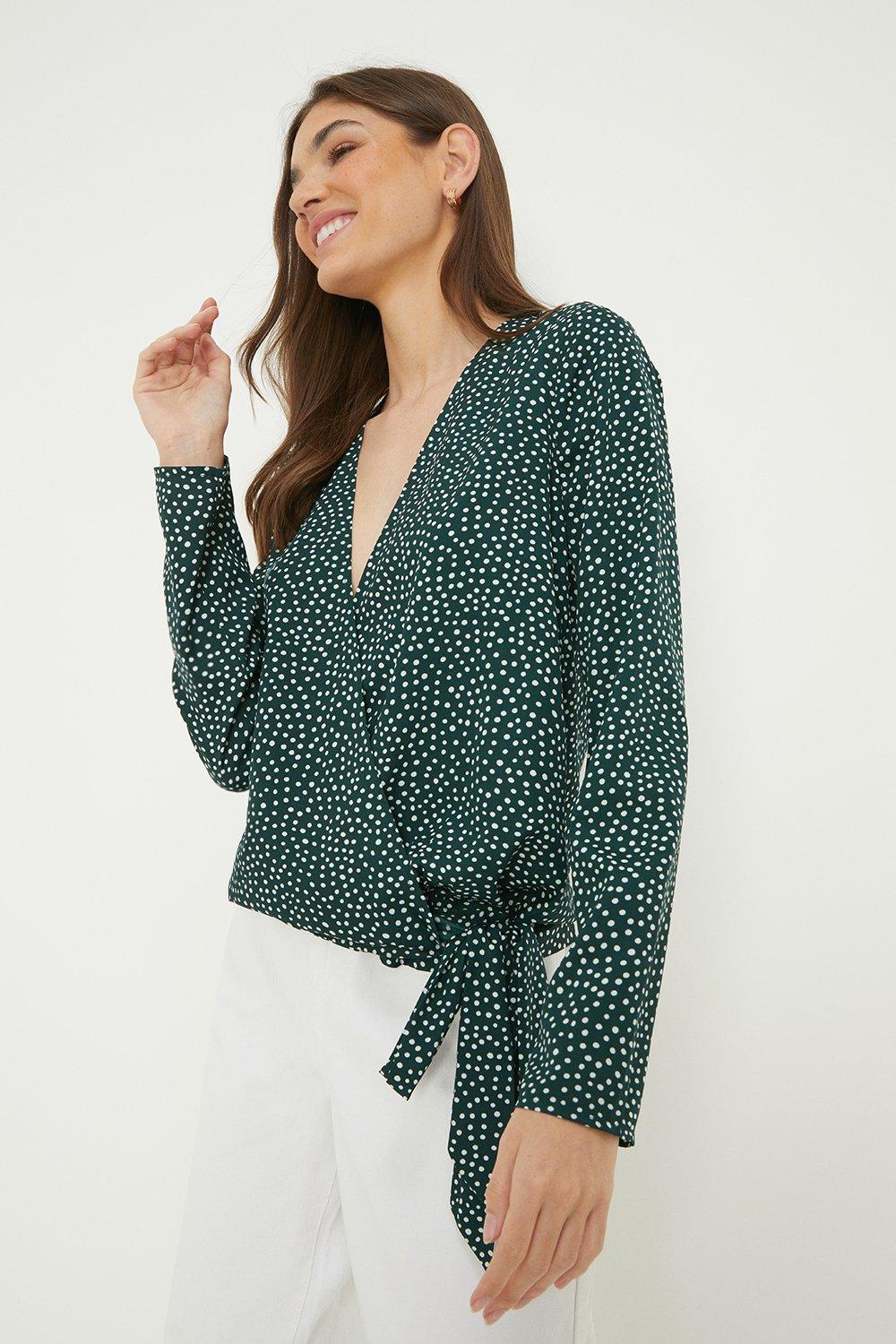 Spotty 2024 wrap blouse