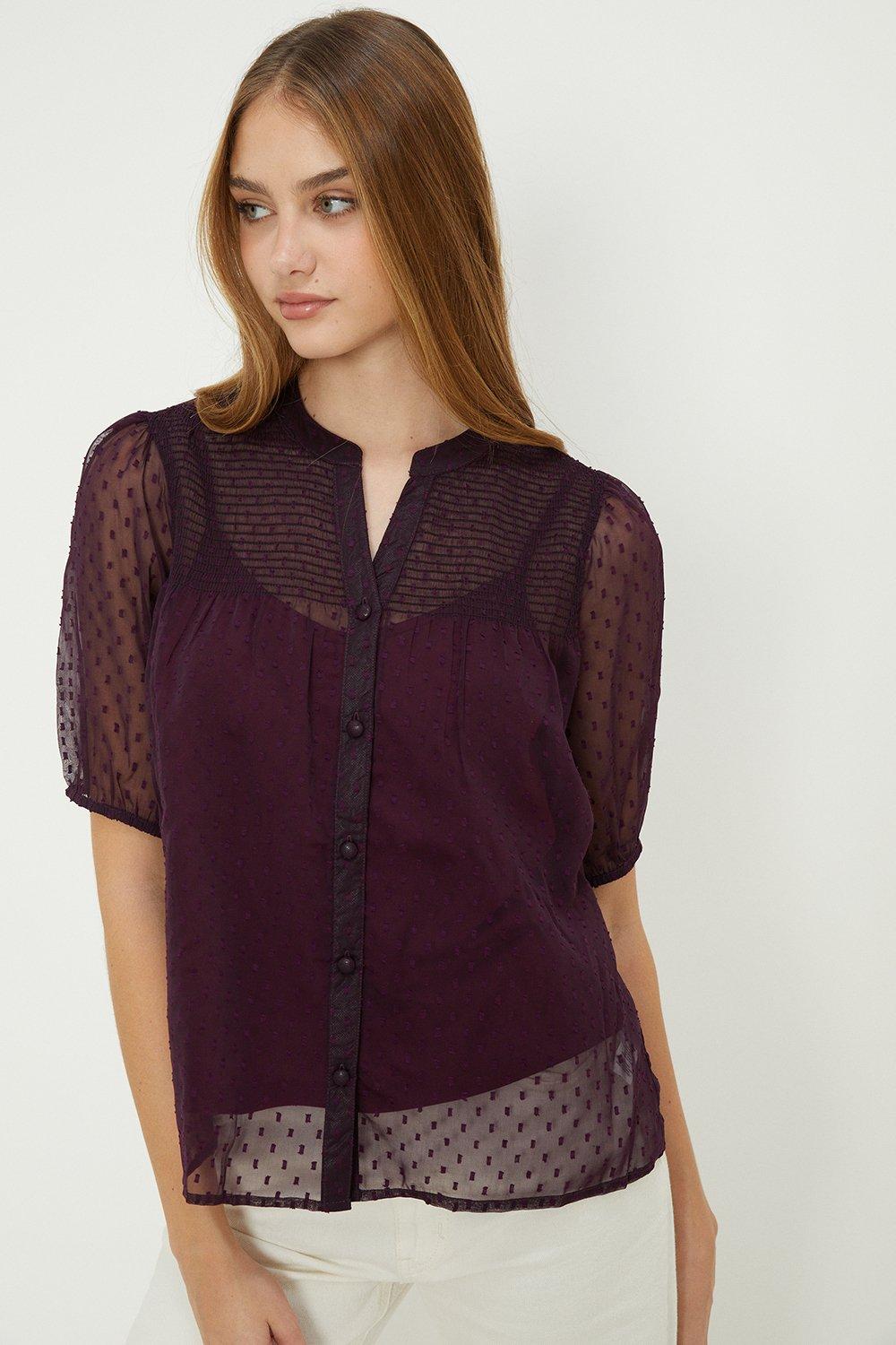 Burgundy store chiffon top