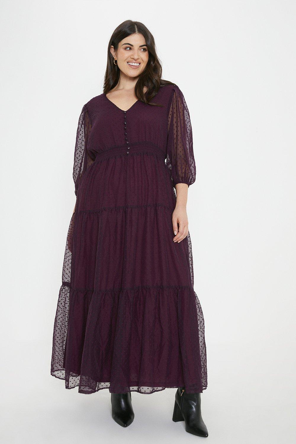 Plus size button store front maxi dress