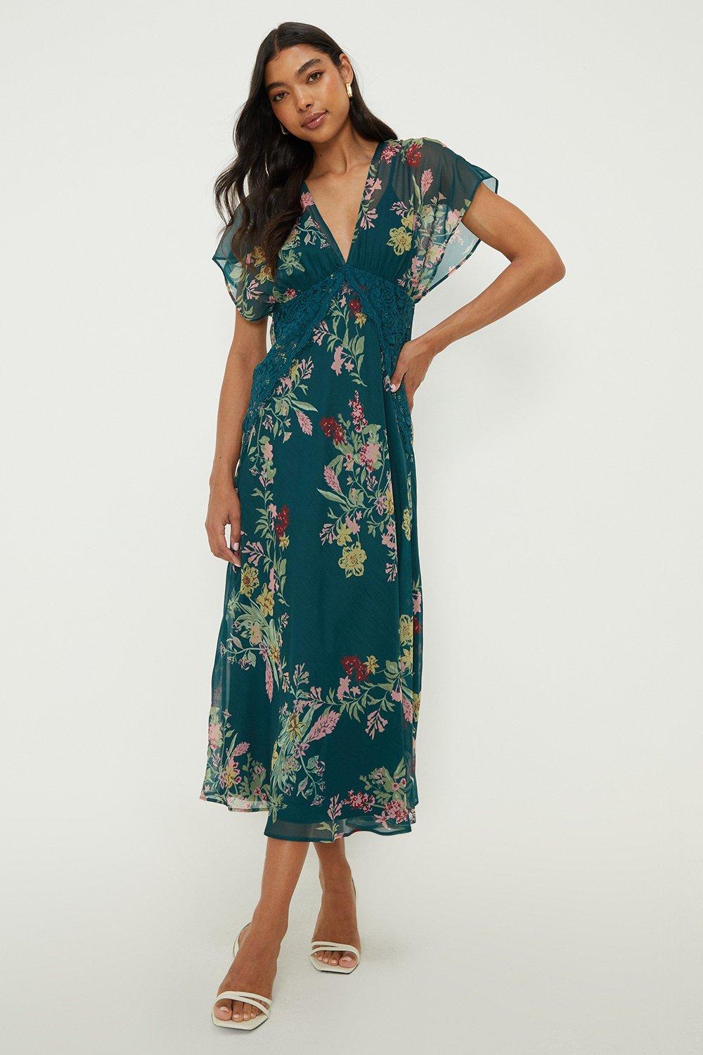 Oasis garden clearance chiffon midi dress