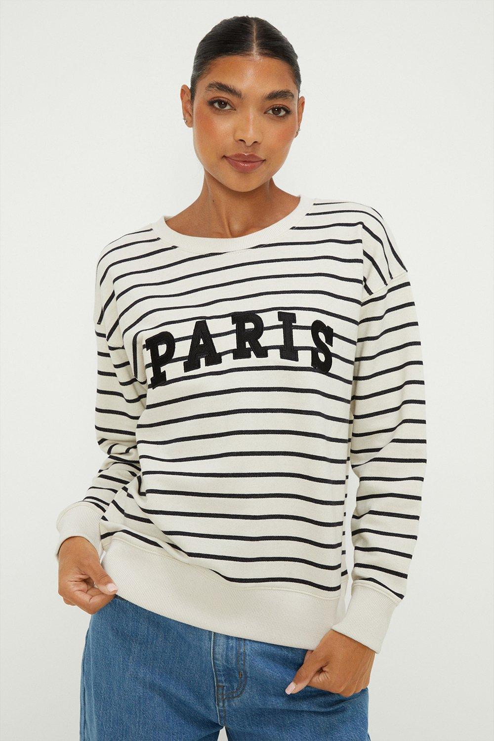 Hoodies Sweatshirts Stripe Crew Neck Sweatshirt Dorothy Perkins