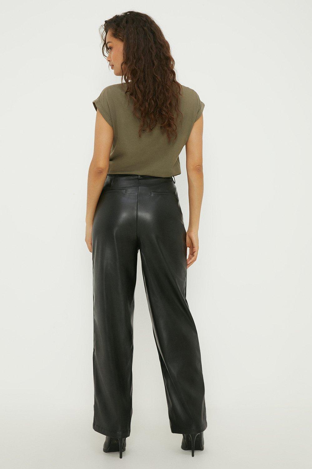 Dorothy perkins leather look on sale trousers