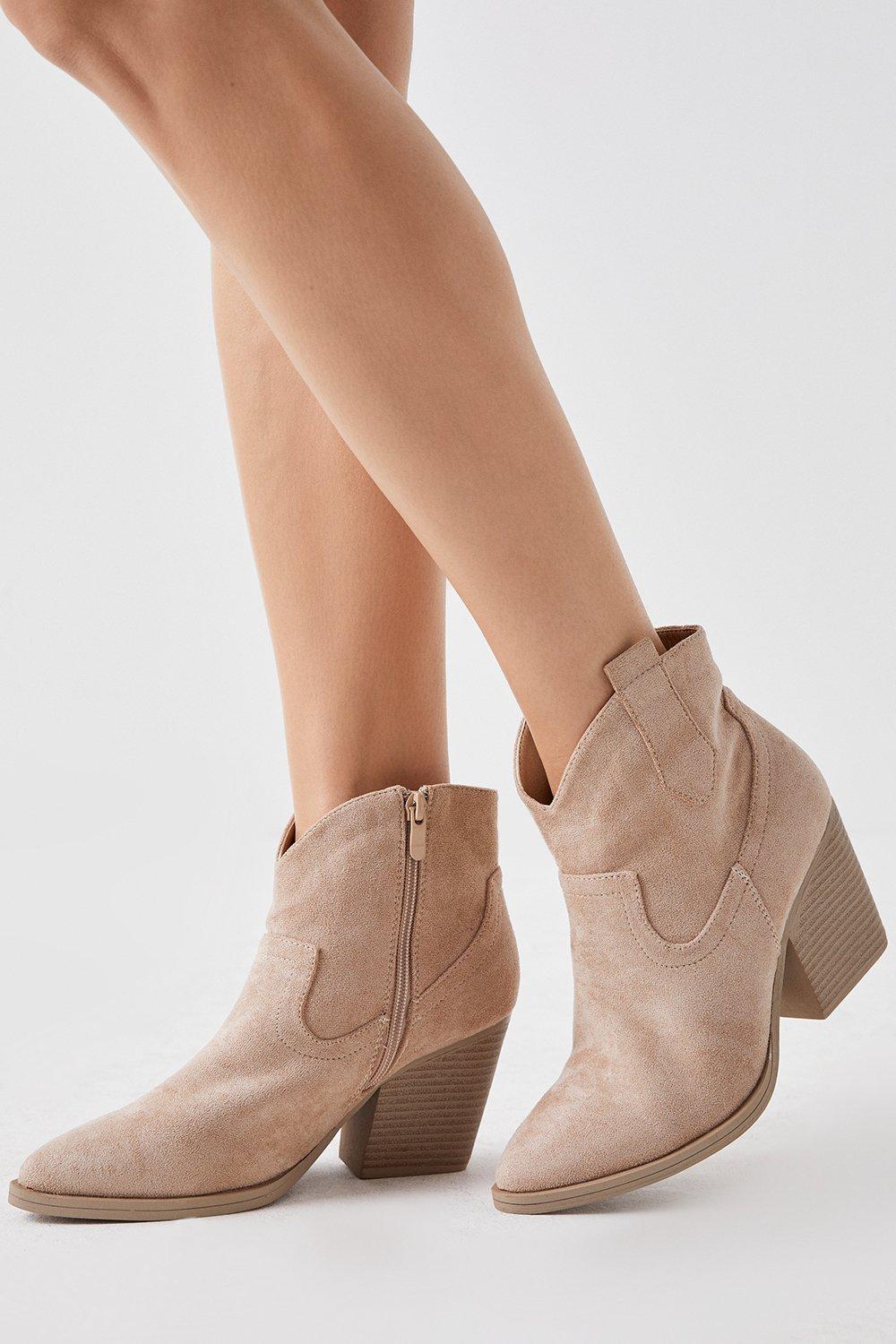 Women’s Abbie Low Western Boots - beige - 7