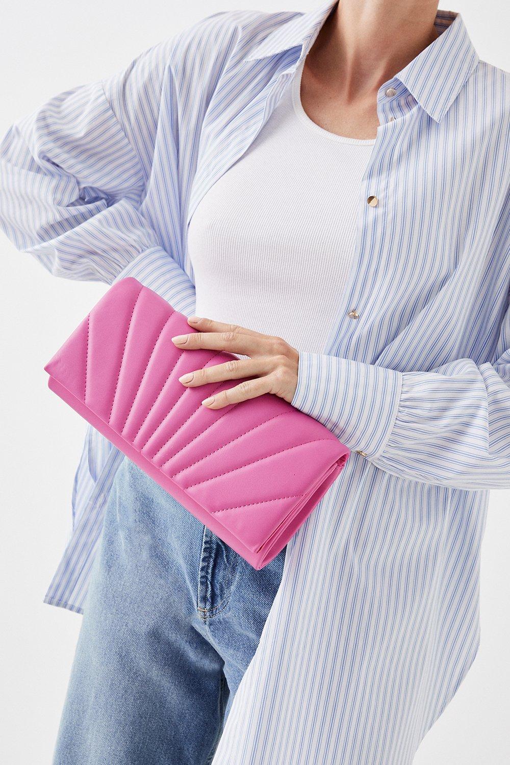 Women’s Bonita Quilted Clutch Bag - pink - ONE SIZE