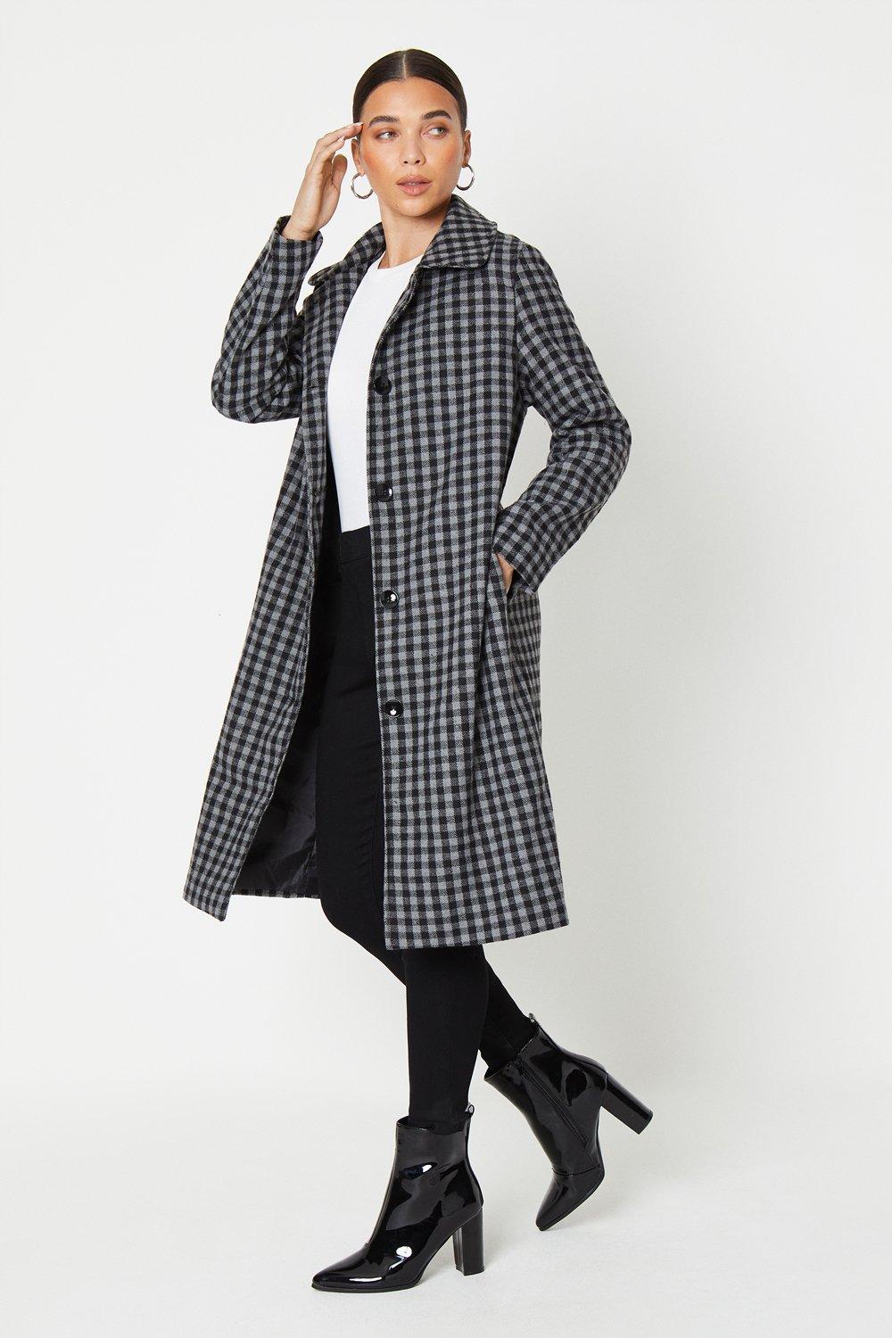 Dorothy perkins check outlet coat