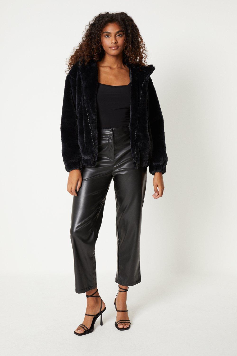 Faux fur jacket clearance leather