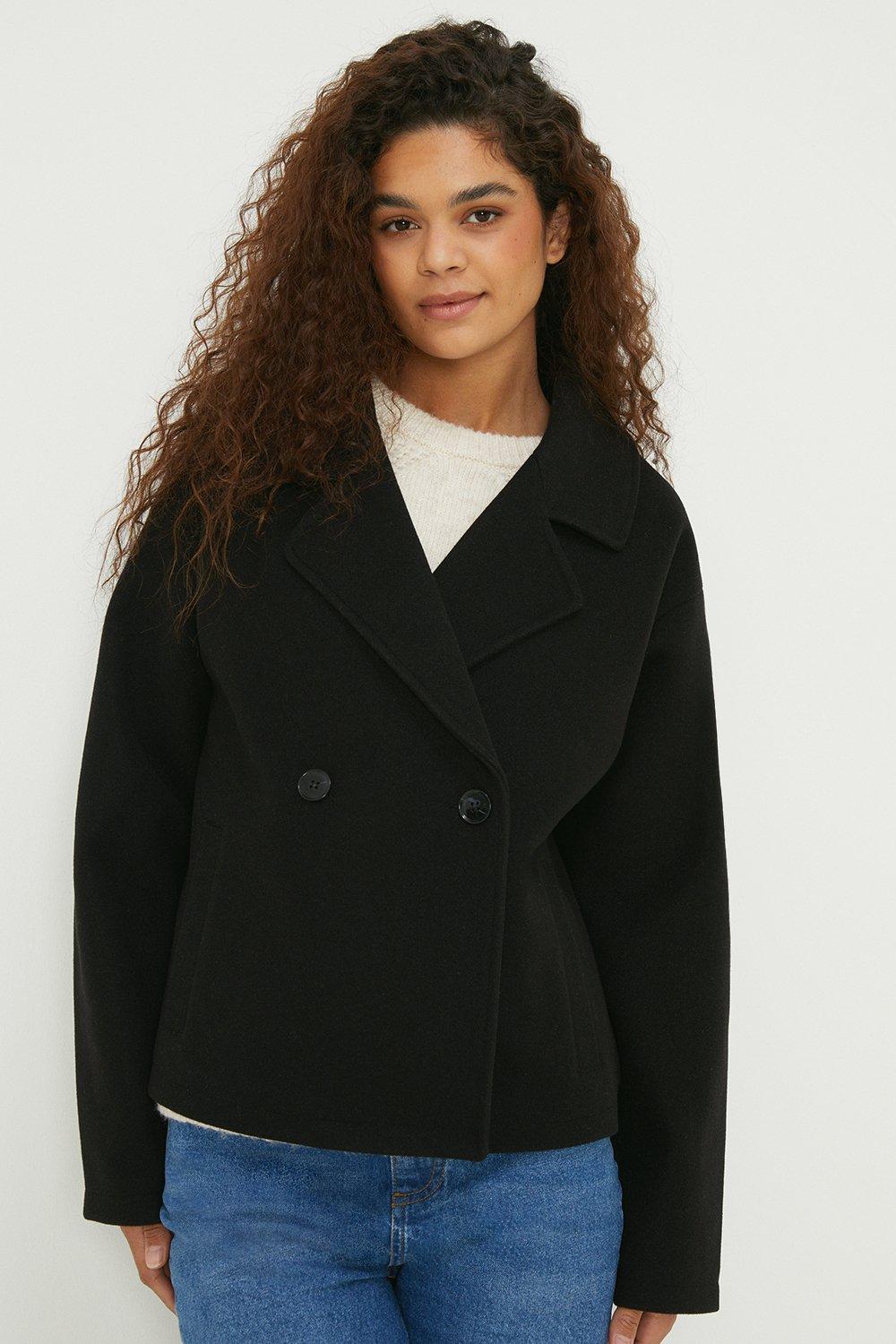 Short black hot sale peacoat