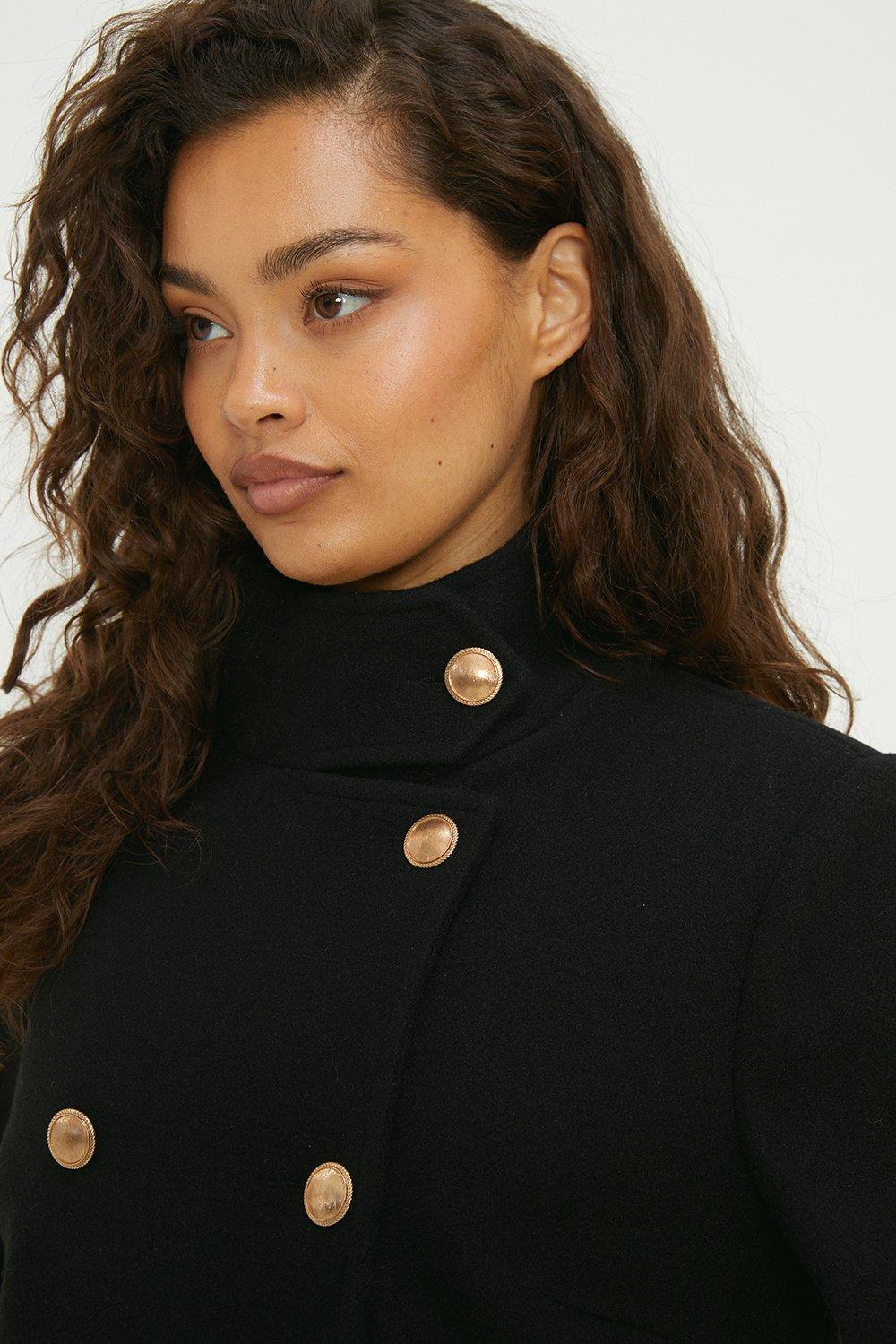 Petite funnel neck clearance coat