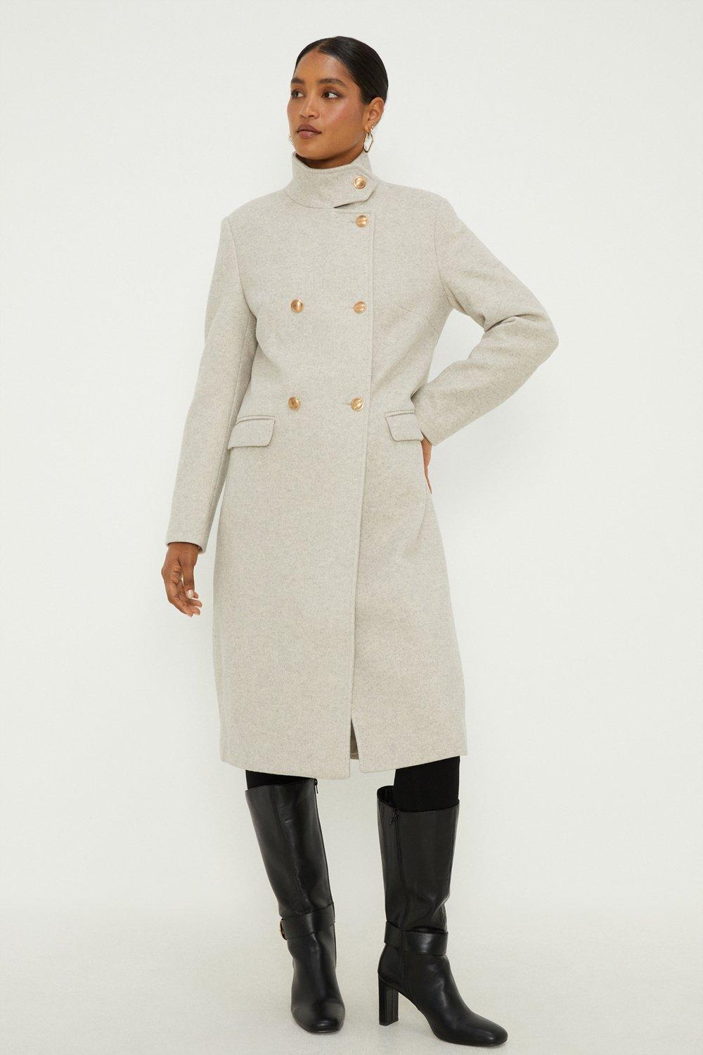 High neck coat clearance women's