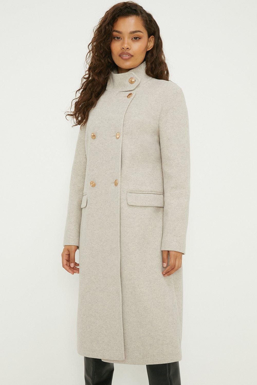 Women's wool funnel neck on sale coat