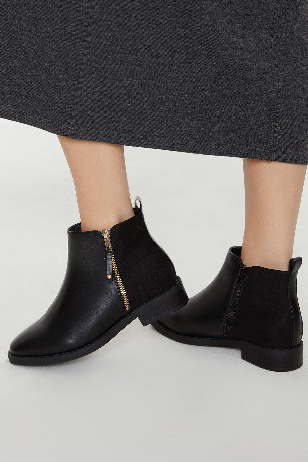 Extra wide fit black ankle outlet boots