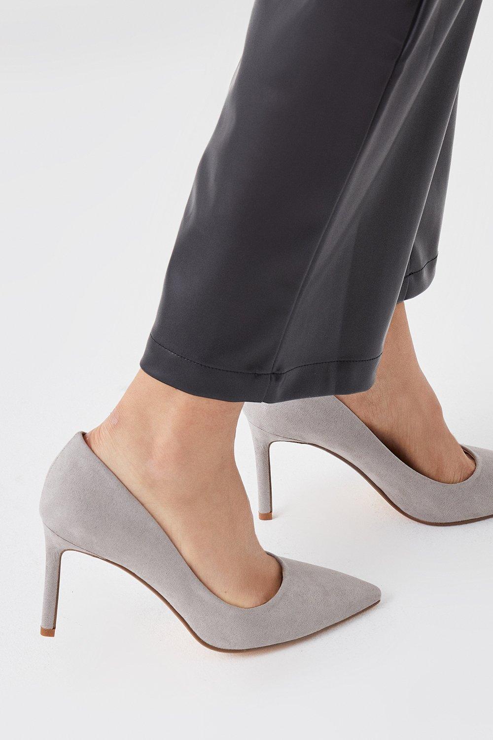 Grey pointed 2025 court shoes