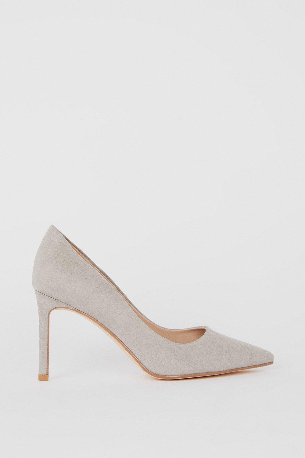 Grey pointed hot sale court shoes