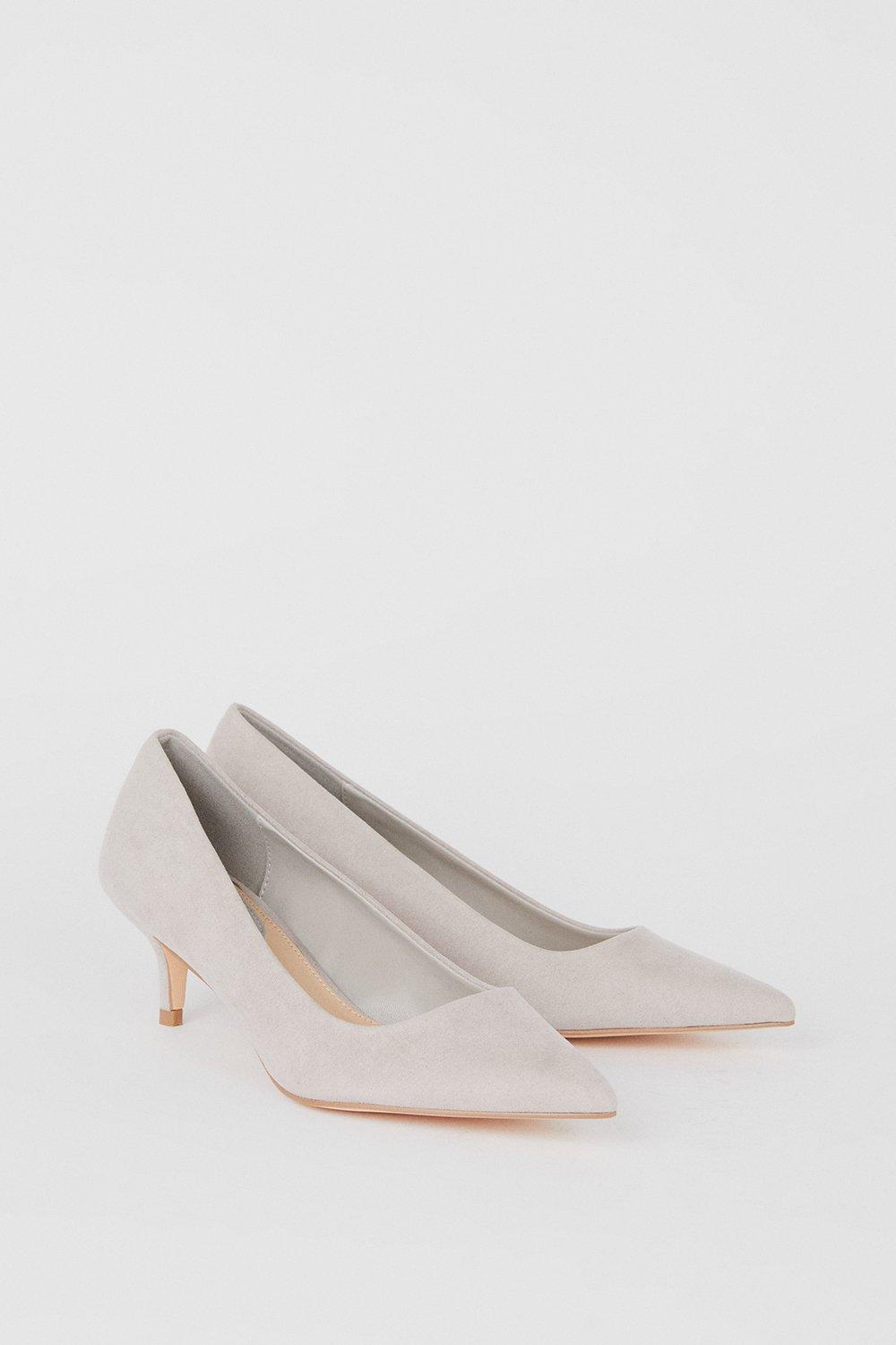 Light grey kitten outlet heel shoes