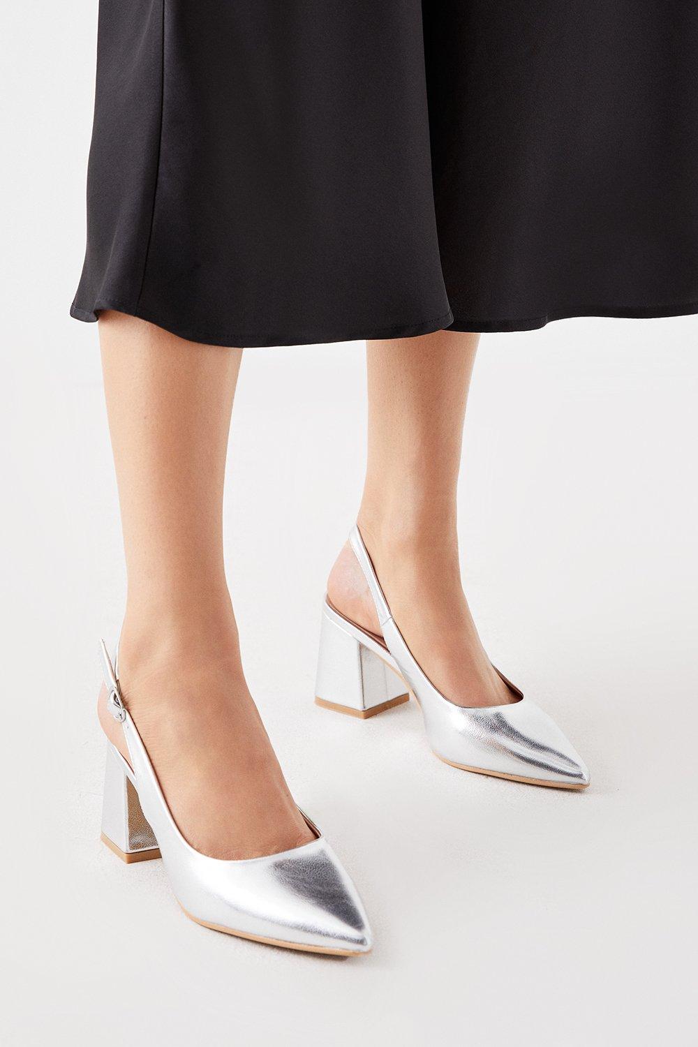 Women’s Ellen Sling Back Court Shoes - silver - 5