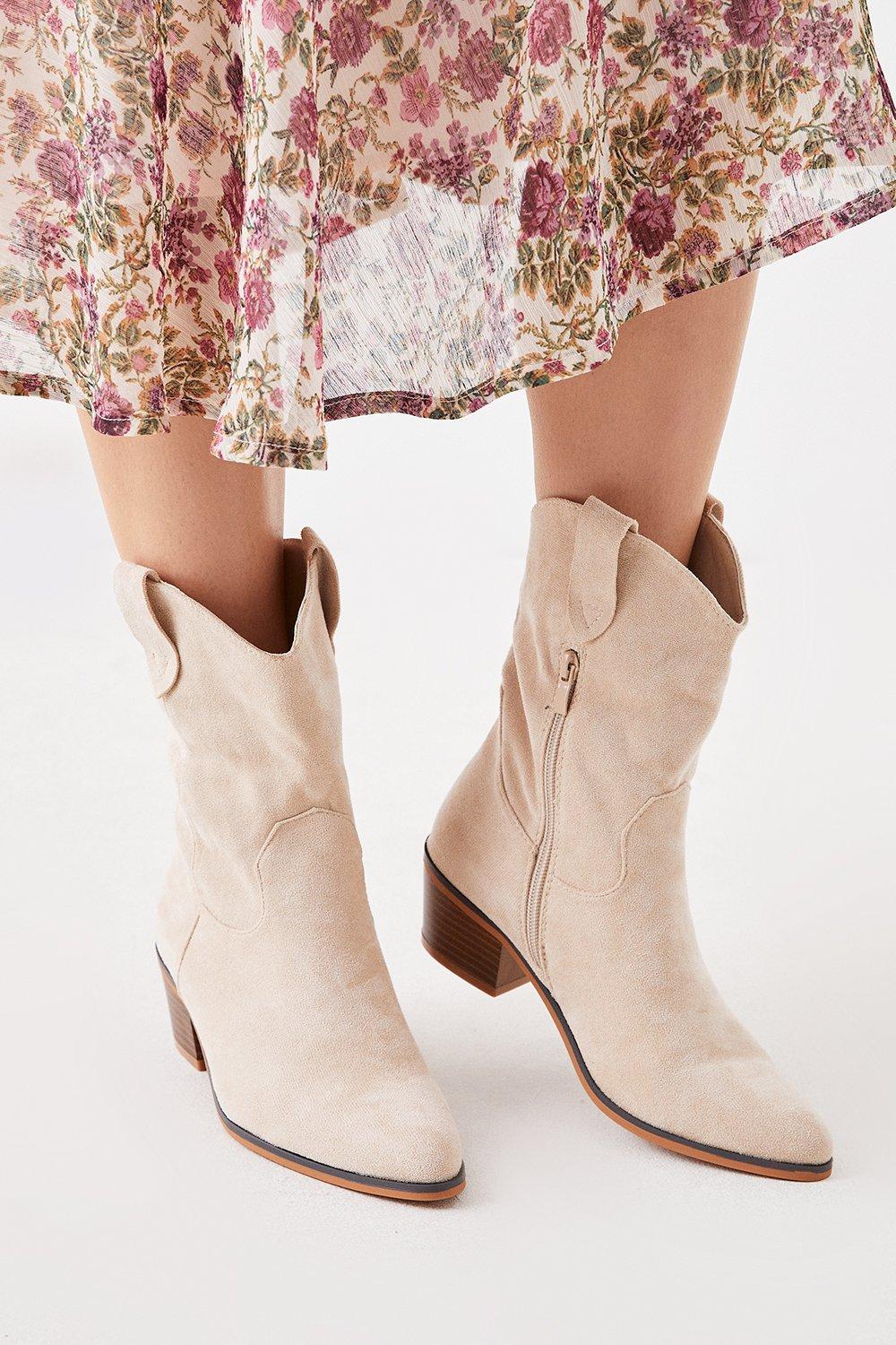 Womens Annie Low Heel Western Boots