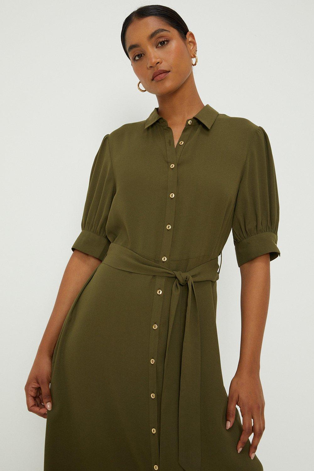 Dorothy perkins outlet khaki shirt dress