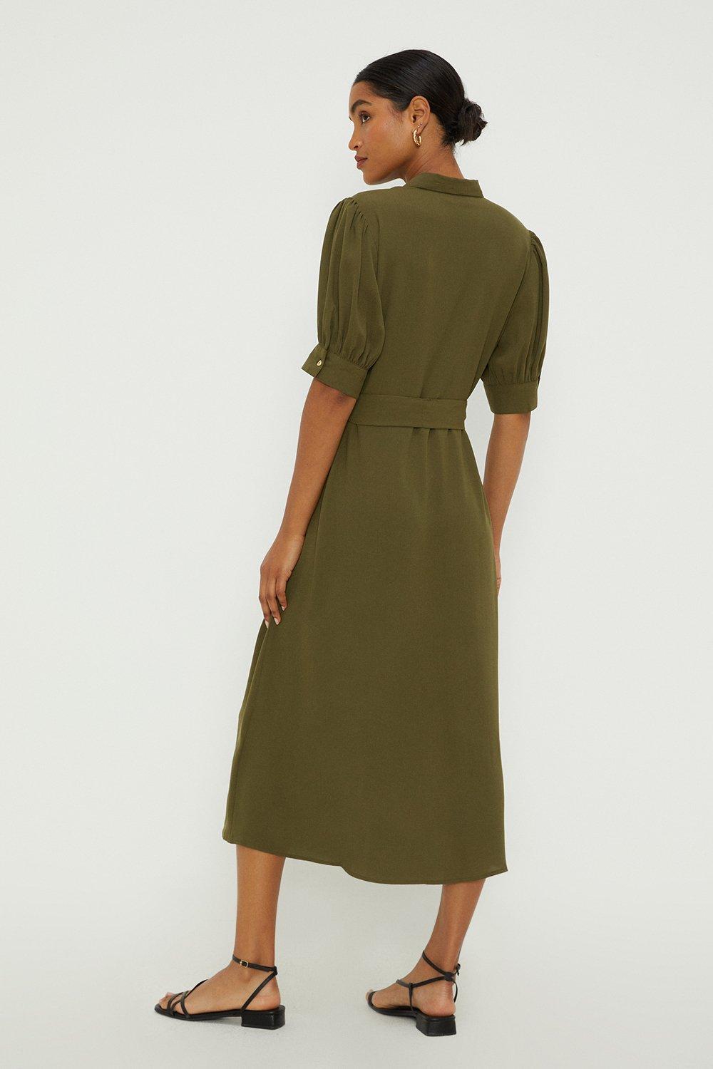Dorothy perkins khaki hot sale shirt dress