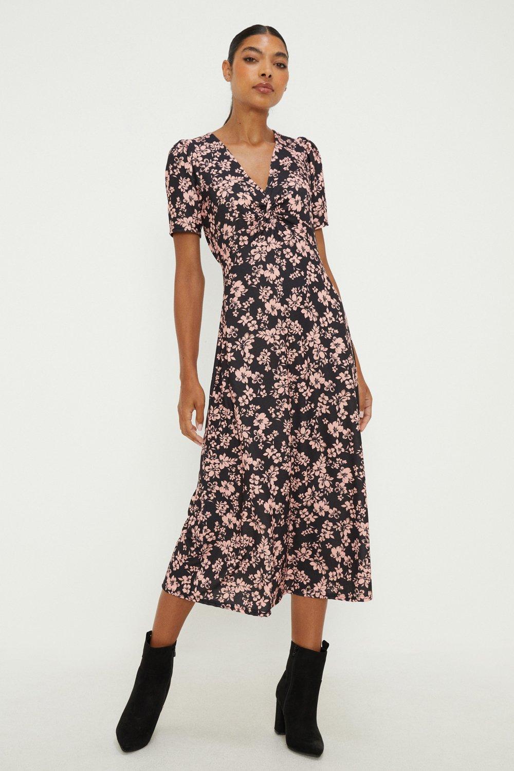 Lipsy floral twist front maxi outlet dress