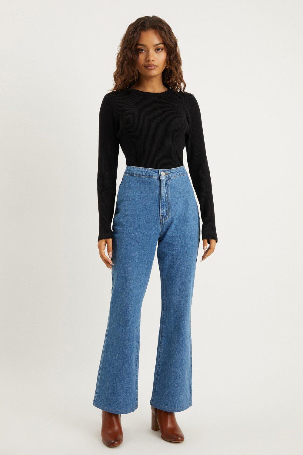 Women’s Petite Slim Bootcut Jeans - mid wash - 12