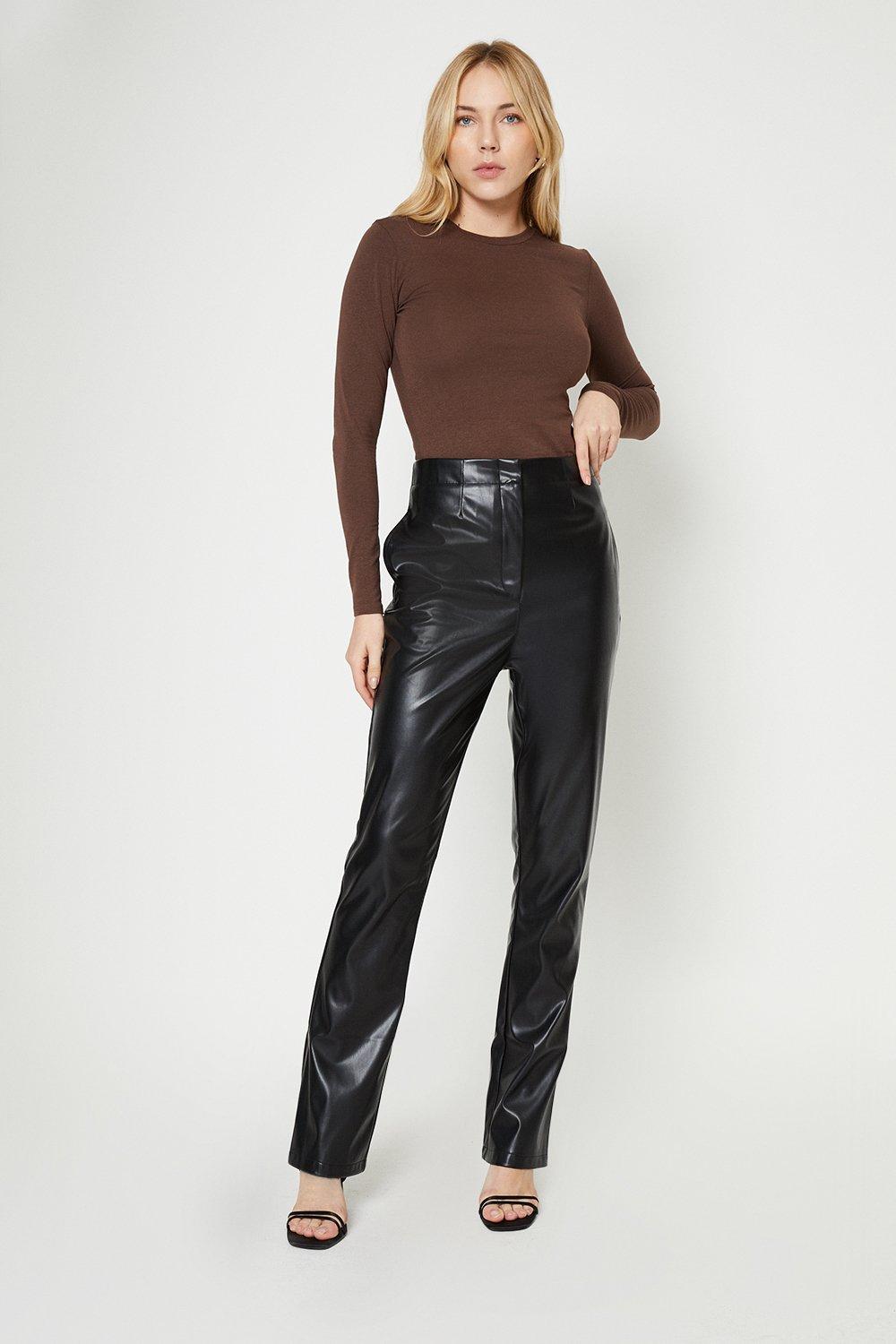 Women’s Tall Faux Leather Bootcut Trouser - black - 10