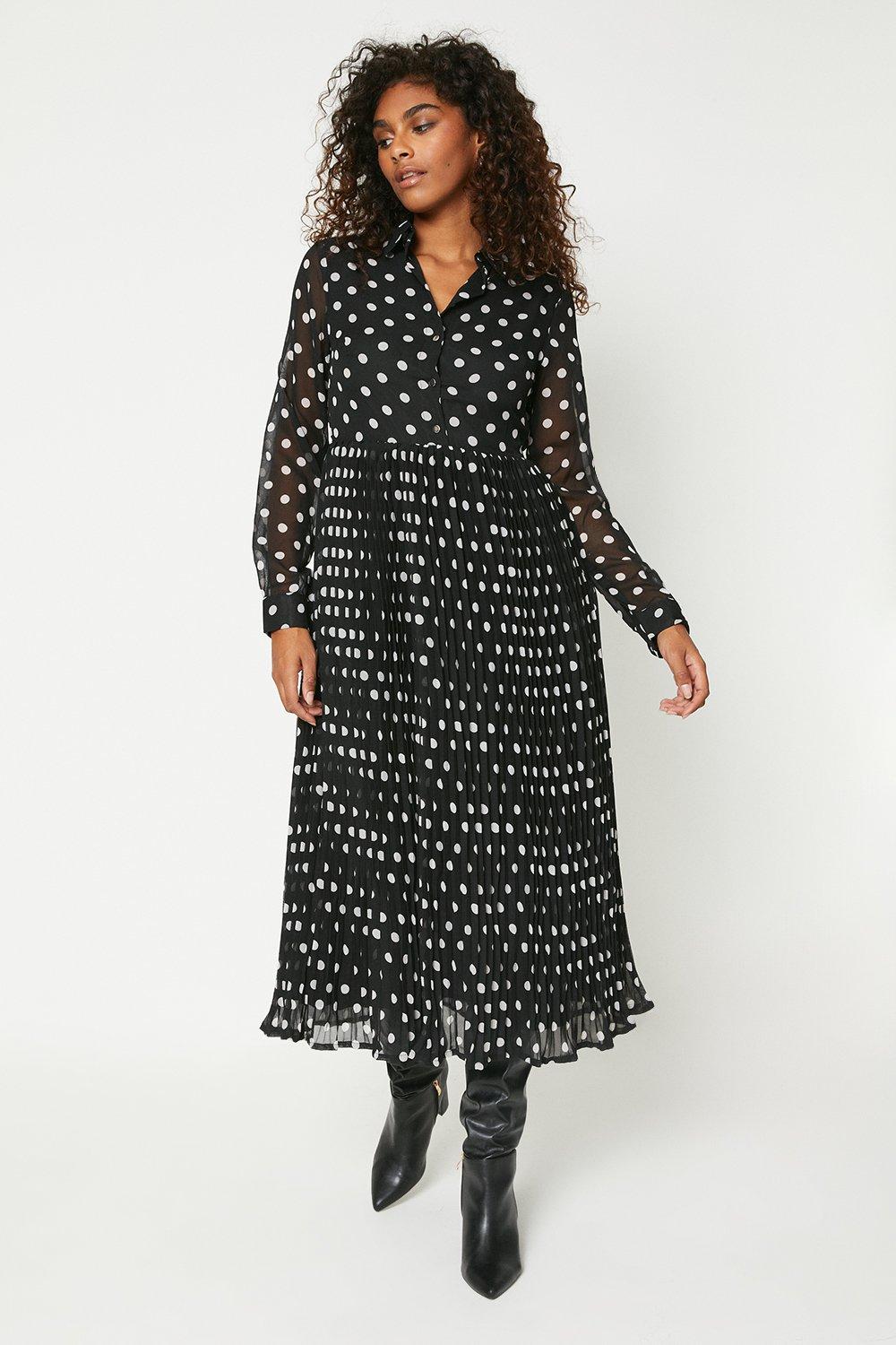 Oasis spot shop chiffon blouse dress