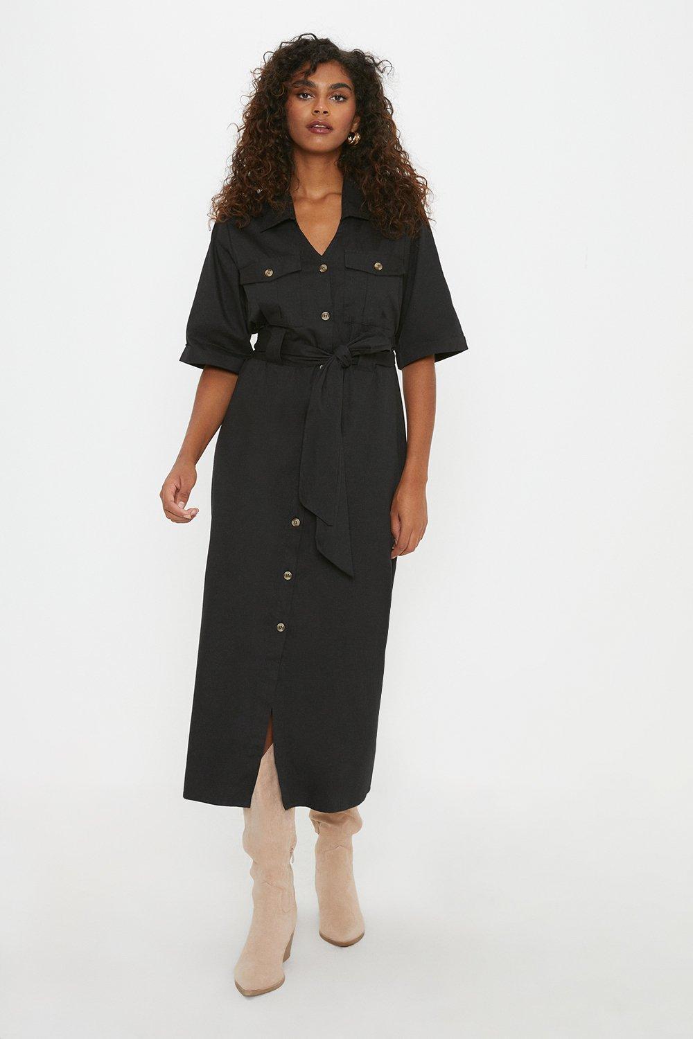 Button front midi 2025 dress short sleeve