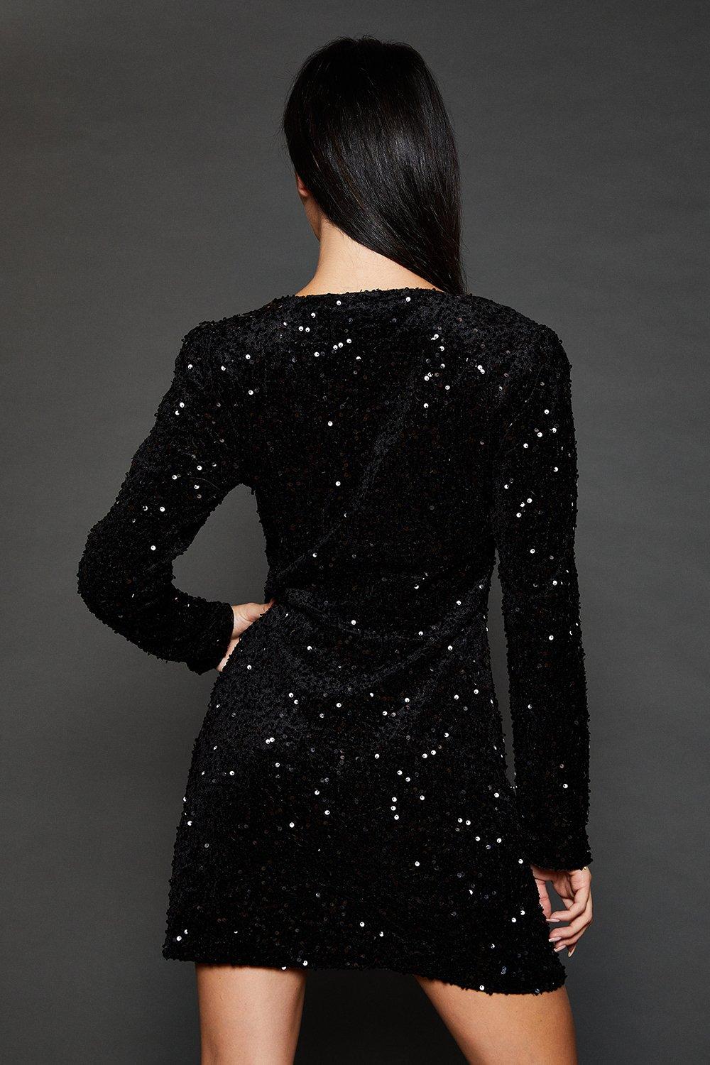 Dorothy perkins clearance black glitter dress