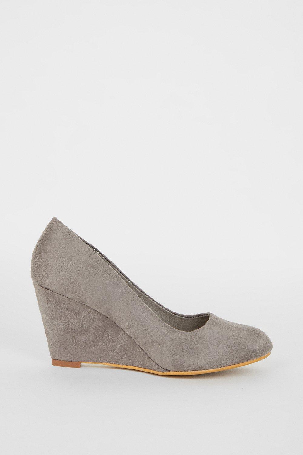 Grey wedge sale pumps