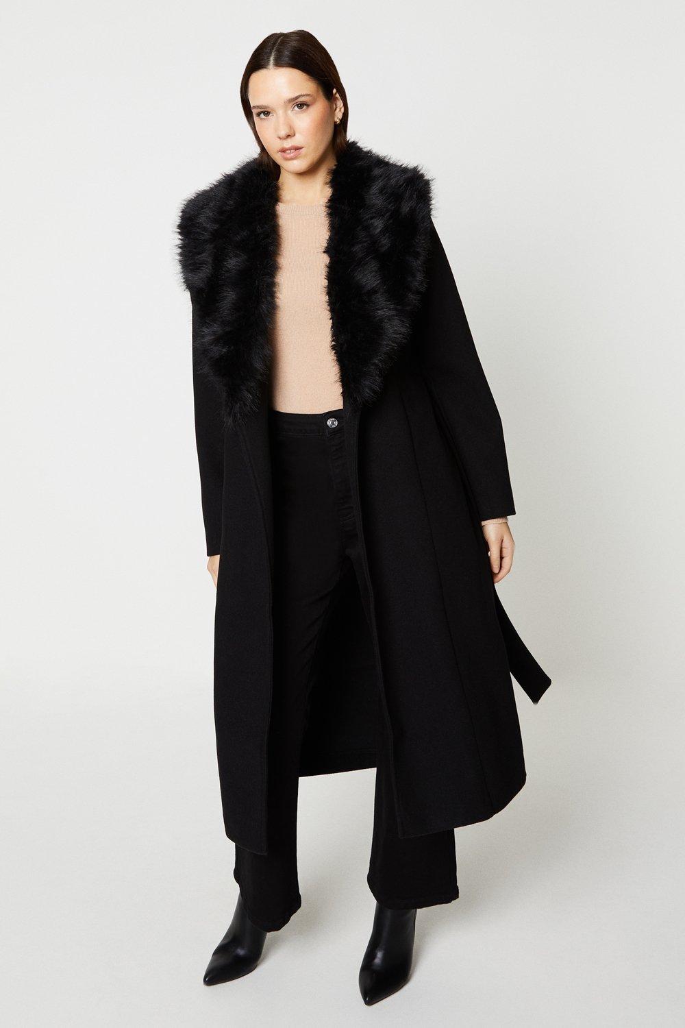 Dorothy perkins black hotsell swirl faux fur coat