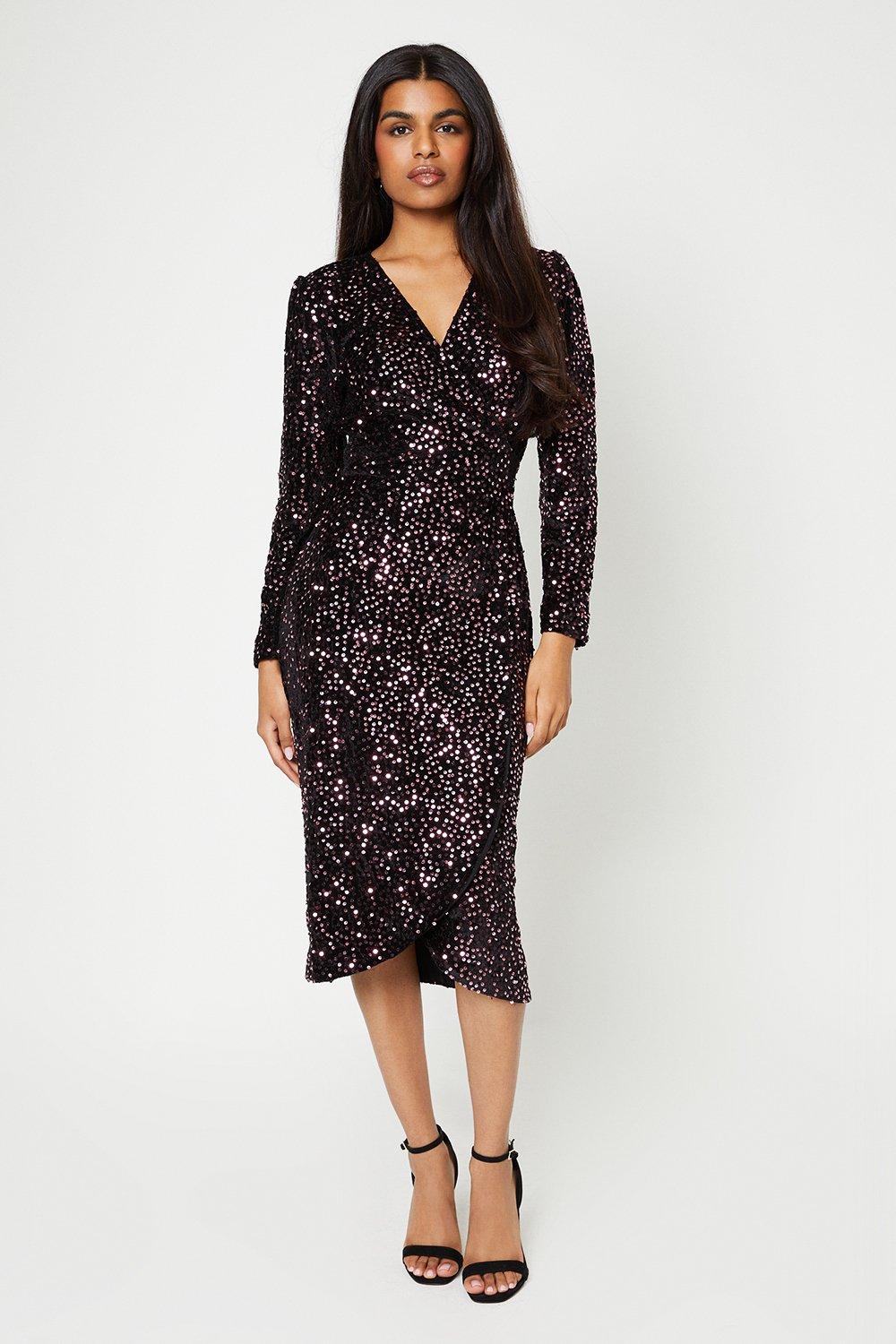 Dorothy perkins black glitter sales dress