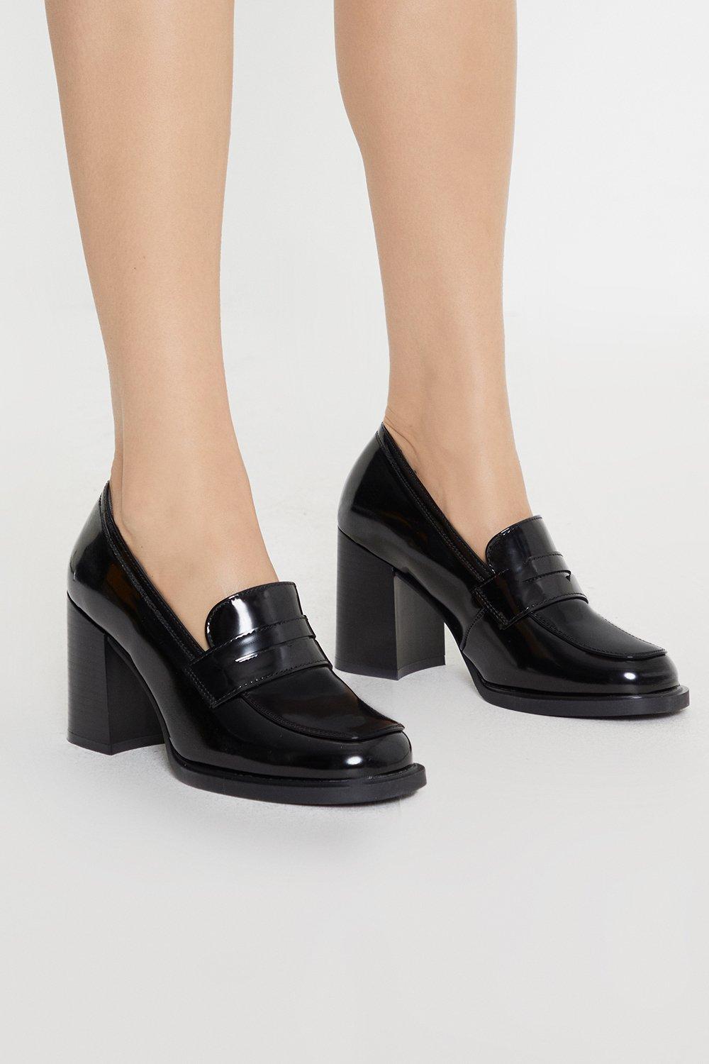 Women’s Principles: Lark Platform High Heel Penny Loafers - black - 7