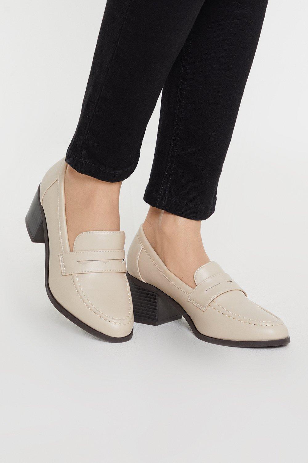 Stacked on sale heel loafers