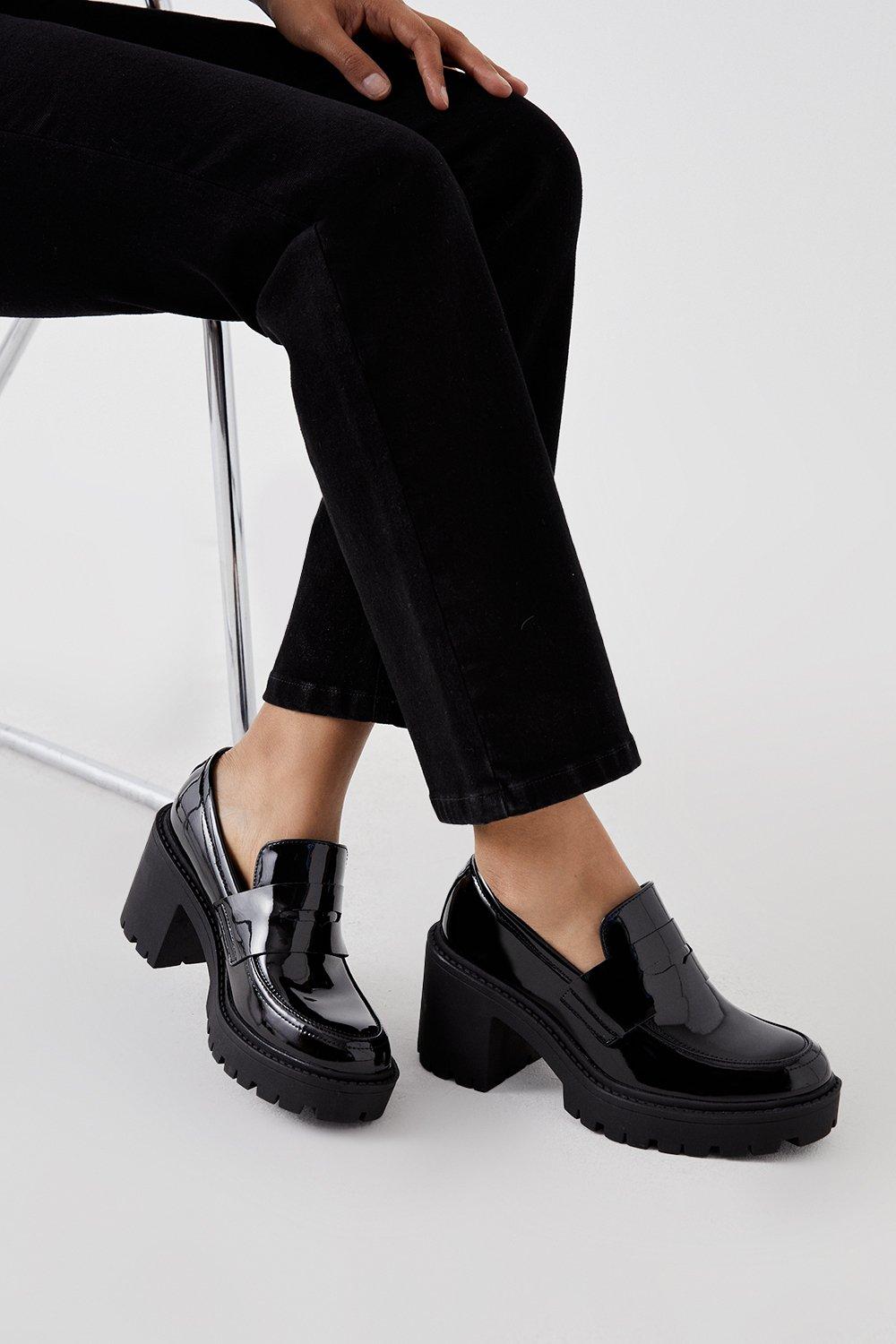Women's Faith: Nisha Chunky Heeled Loafers - true black - 7