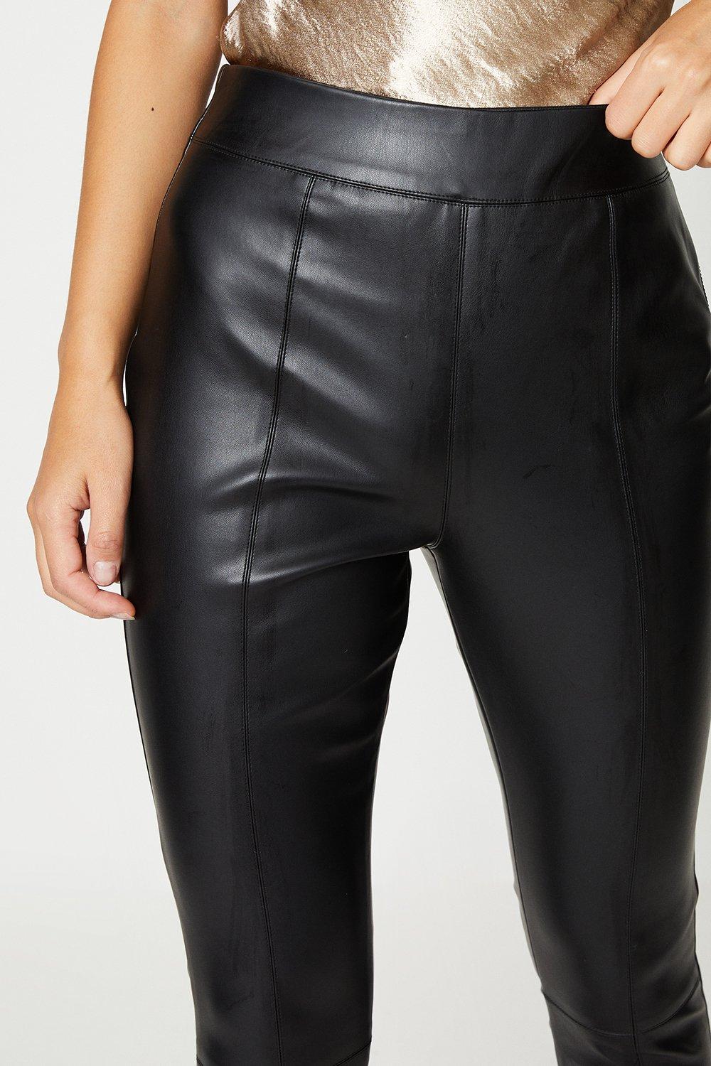 Leggings, Petite Faux Leather Seam Detail Legging