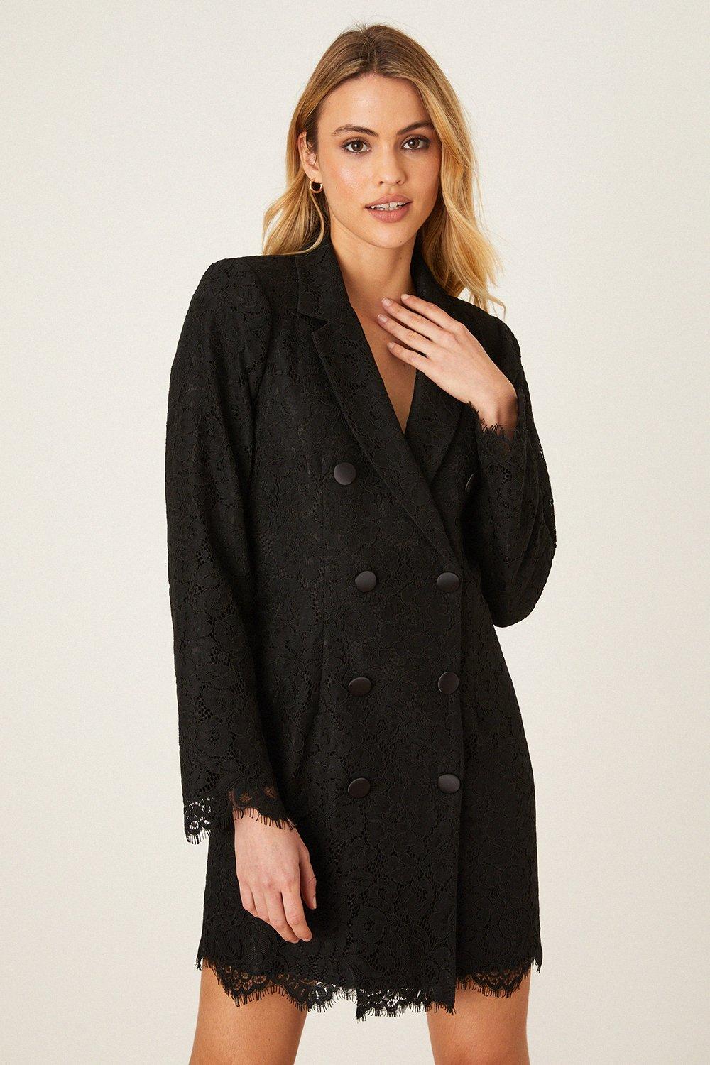 Black lace hot sale blazer dress