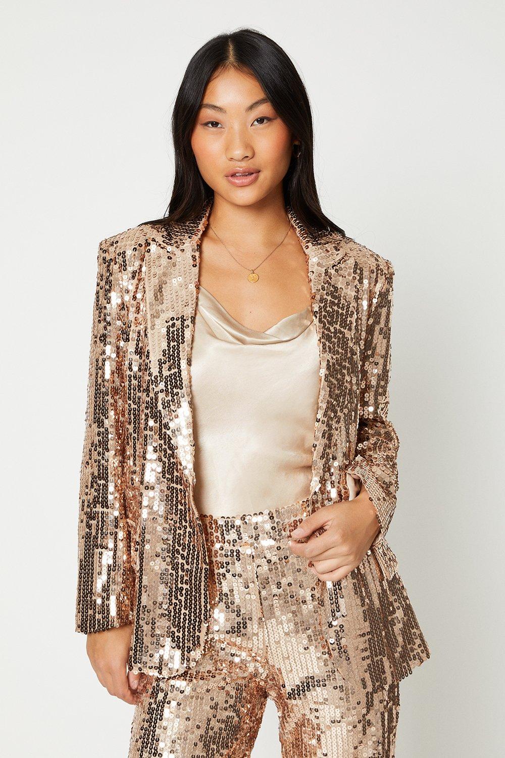 Rose gold shop sequin blazer