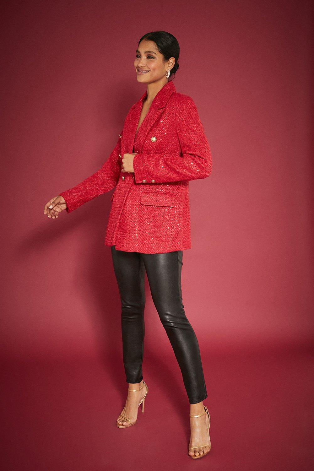 Sparkly red outlet blazer